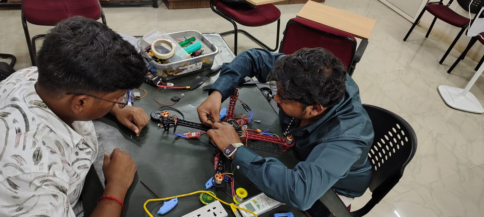Lab assembly of quadcopter frame and electronics