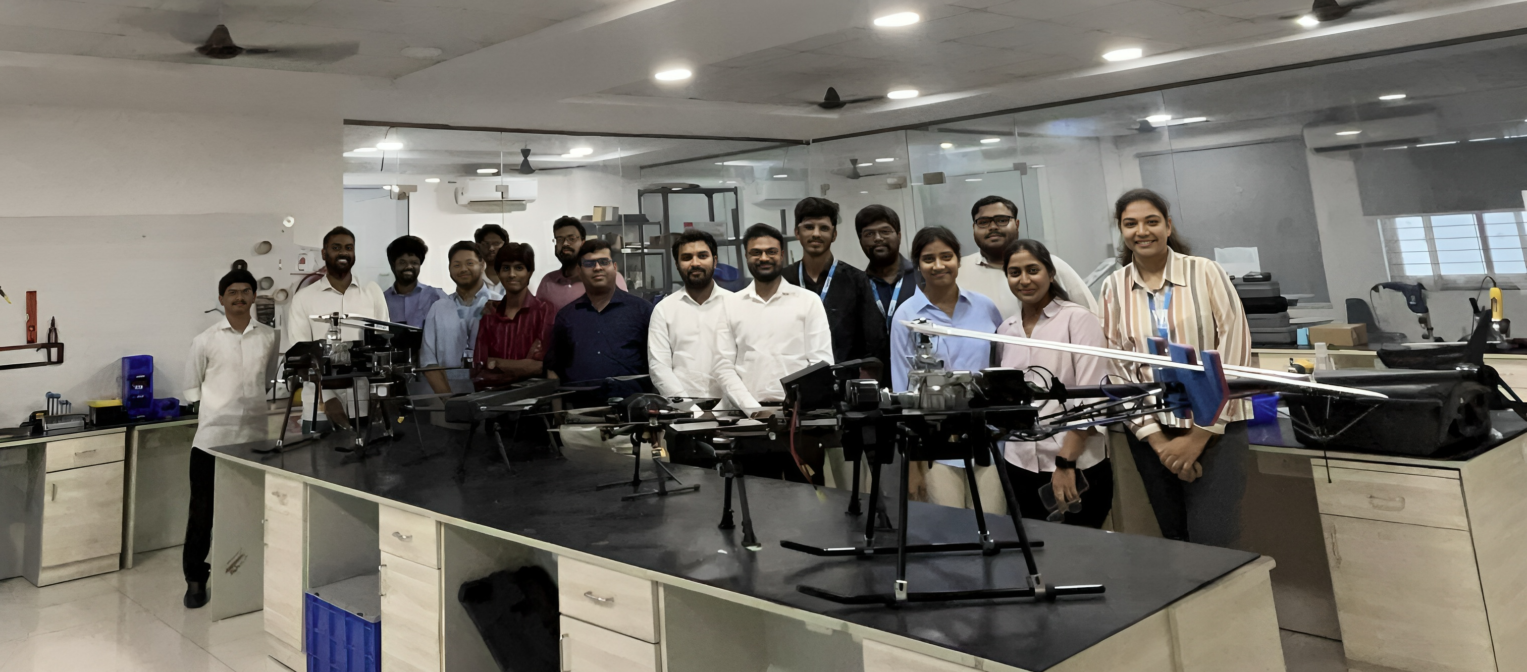 TARA UAV team in the R&D lab